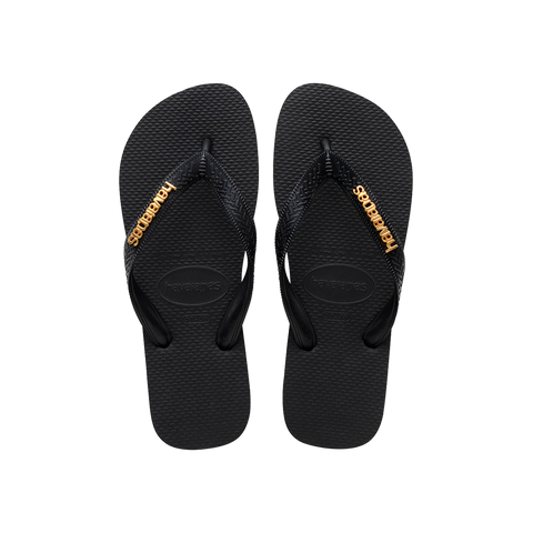 Top Logo Metallic Flip Flops